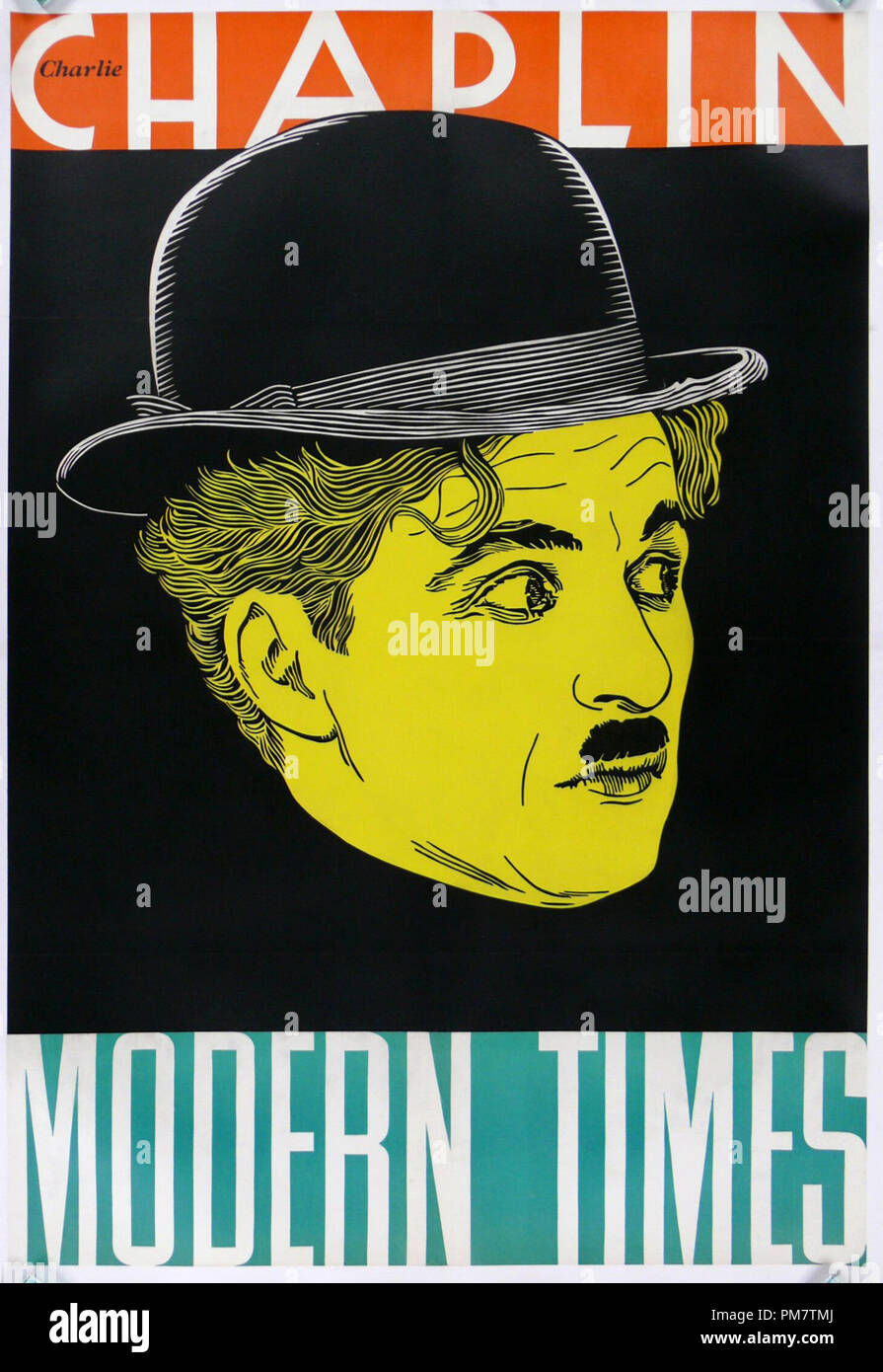 'Moderne Times' 1936 File manifesto riferimento # 31386 741THA Foto Stock