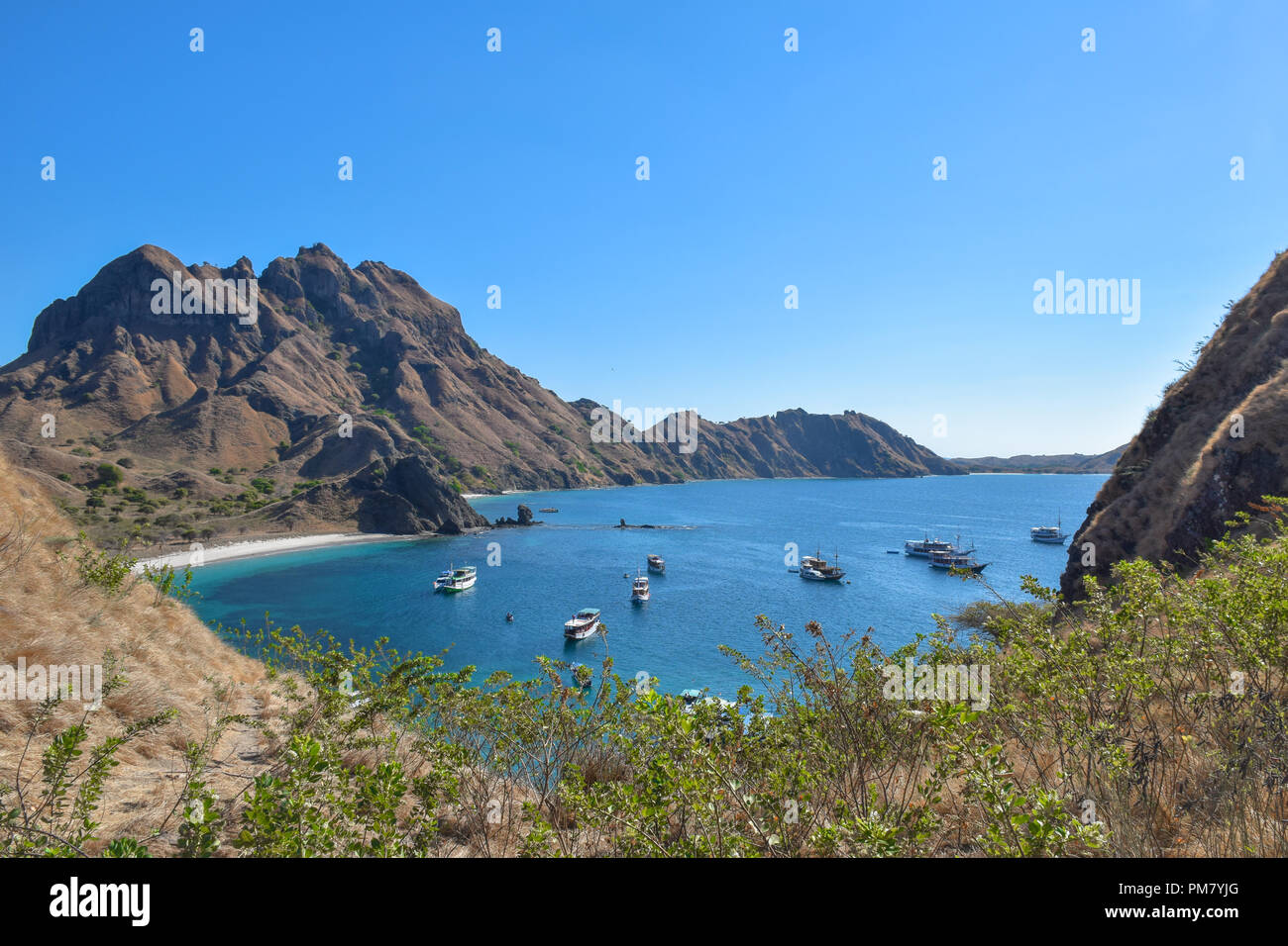 La bellissima Paradiso indonesiano di Padar isola nel Parco Nazionale di Komodo. Foto Stock