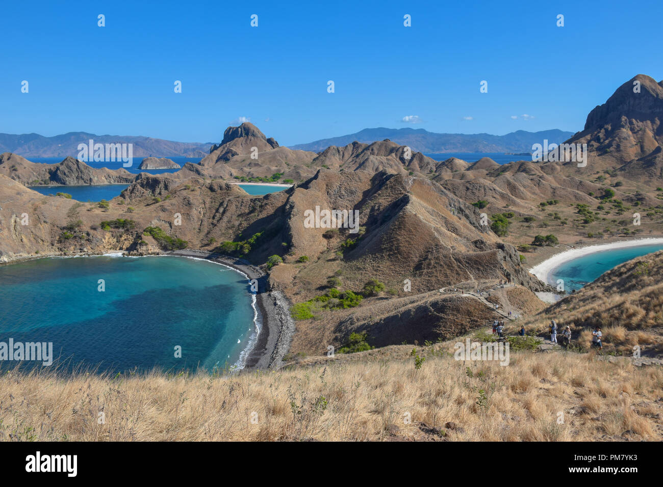La bellissima Paradiso indonesiano di Padar isola nel Parco Nazionale di Komodo. Foto Stock