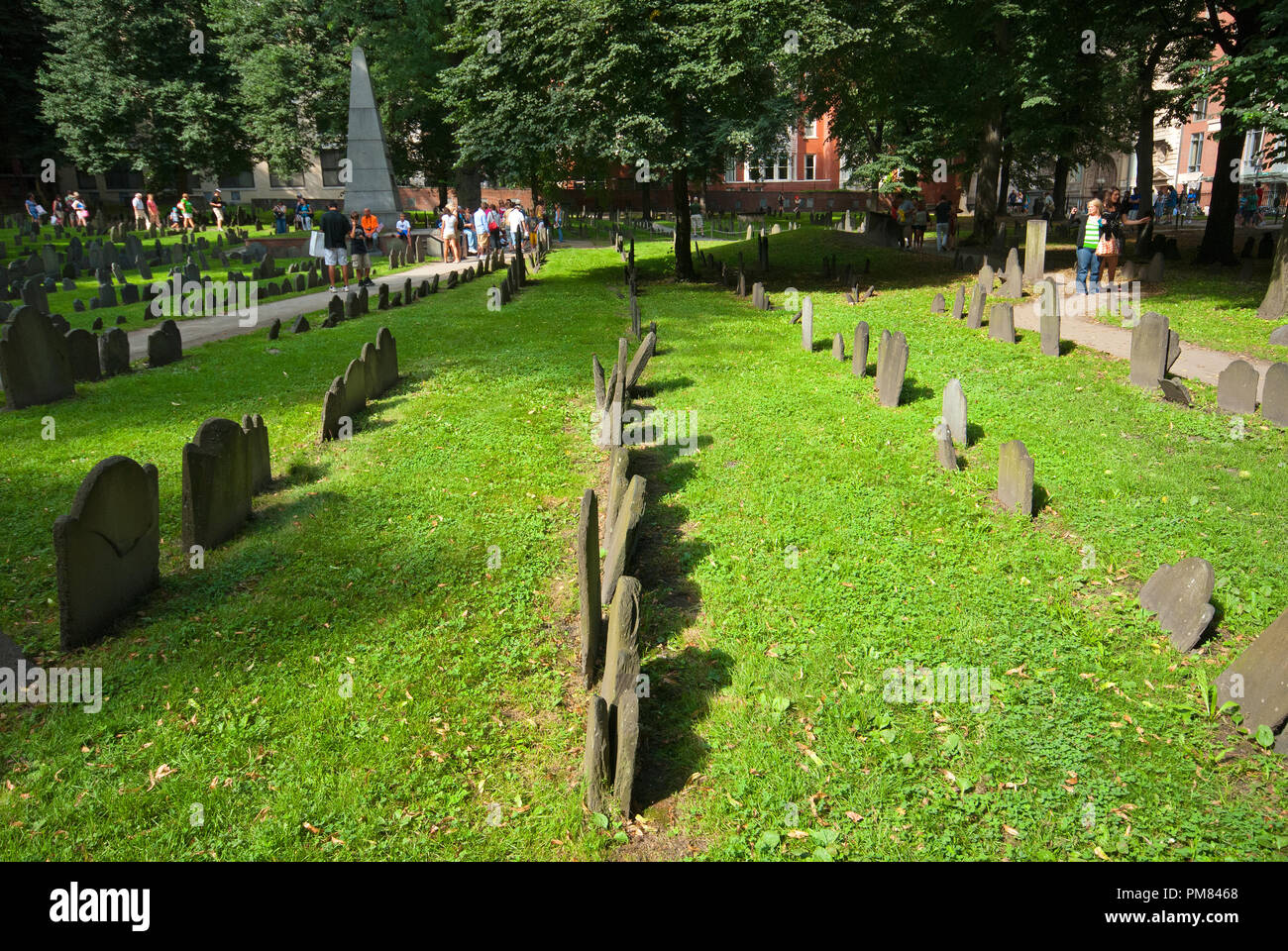 Il granaio di terra di seppellimento di Boston, la contea di Suffolk, Massachusetts, STATI UNITI D'AMERICA Foto Stock