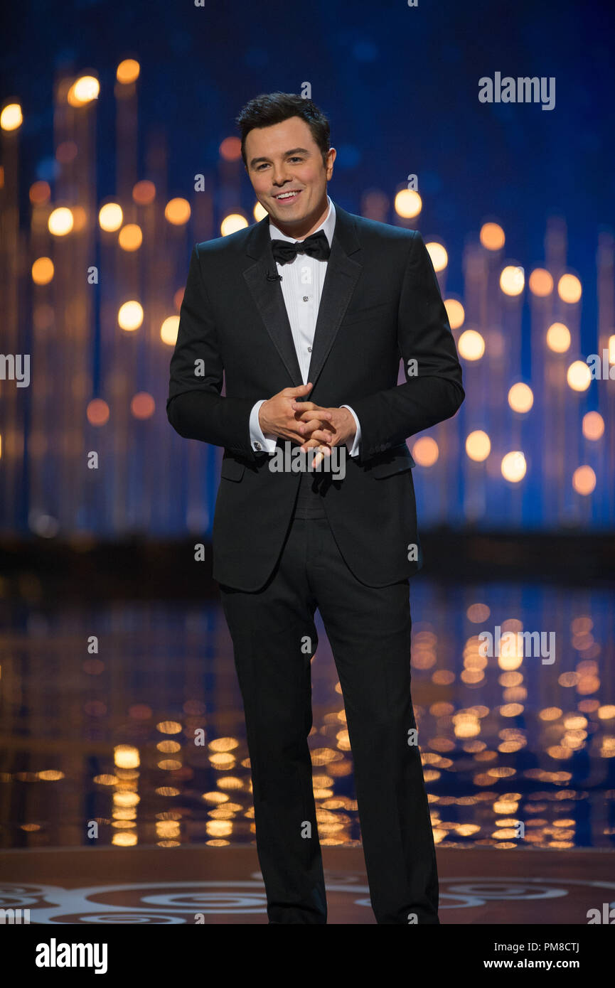 Oscar® Host Seth MacFarlane sul palco durante il live ABC teletrasmesso di Oscar® dal Dolby® Theatre in Hollywood, CA, domenica 24 febbraio, 2013. Foto Stock