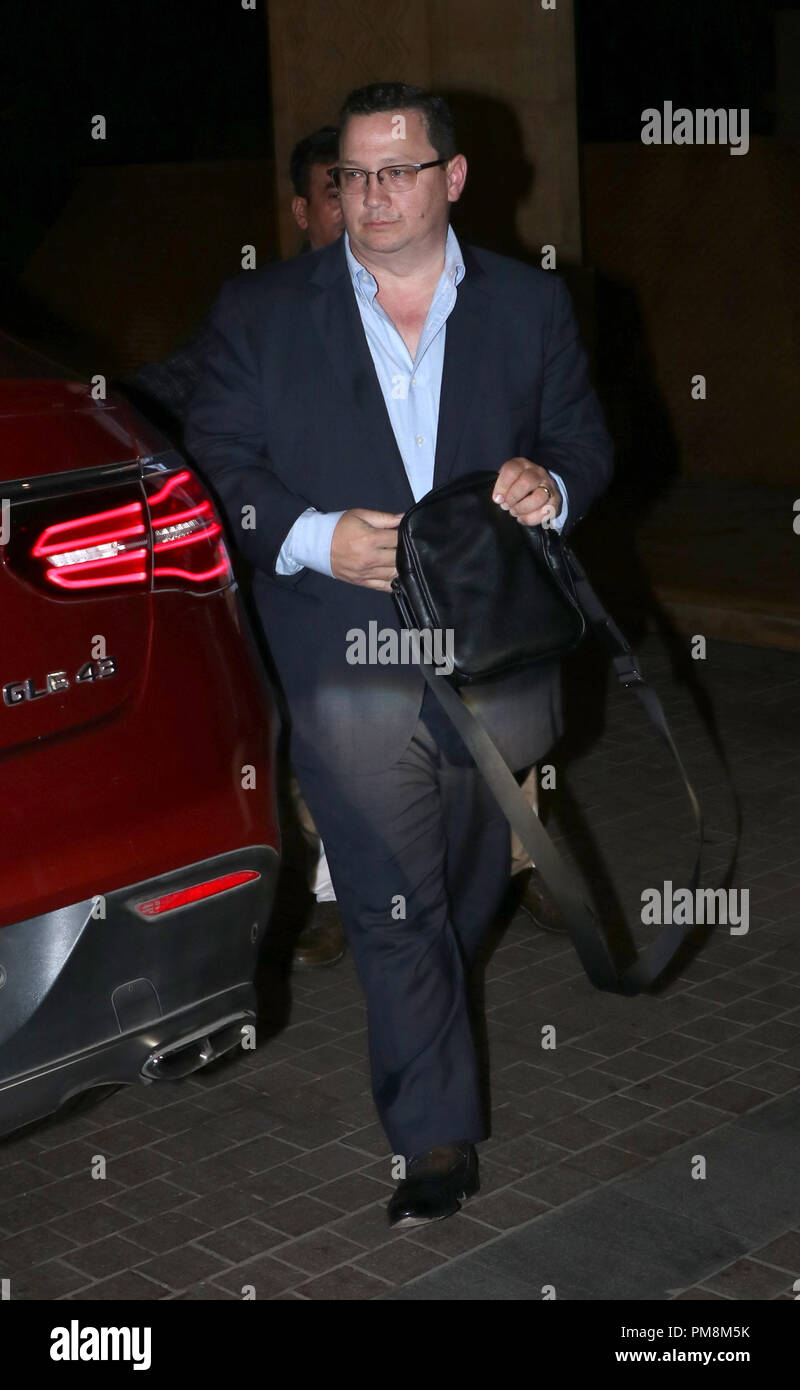 Nick Jonas, Pavel Chopra e famiglia andare fuori a cena al JW Marriott offre: Paul Kevin Jonas, Suor dove: Mumbai, India quando: 17 Ago 2018 Credit: WENN Foto Stock