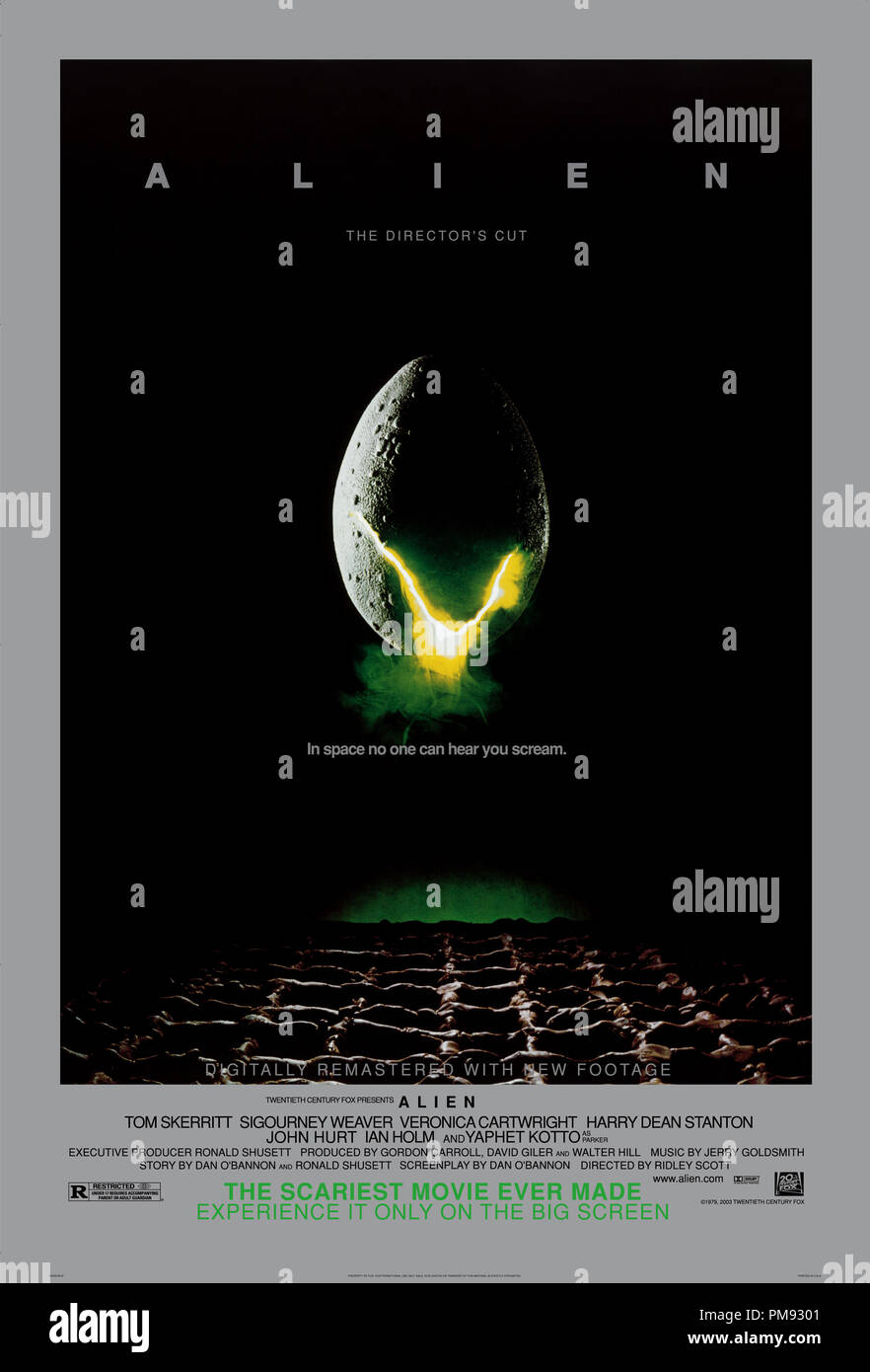 Poster da 'Alien: il direttore del taglio' 1979 Riferimento File # 31537 360THA Foto Stock