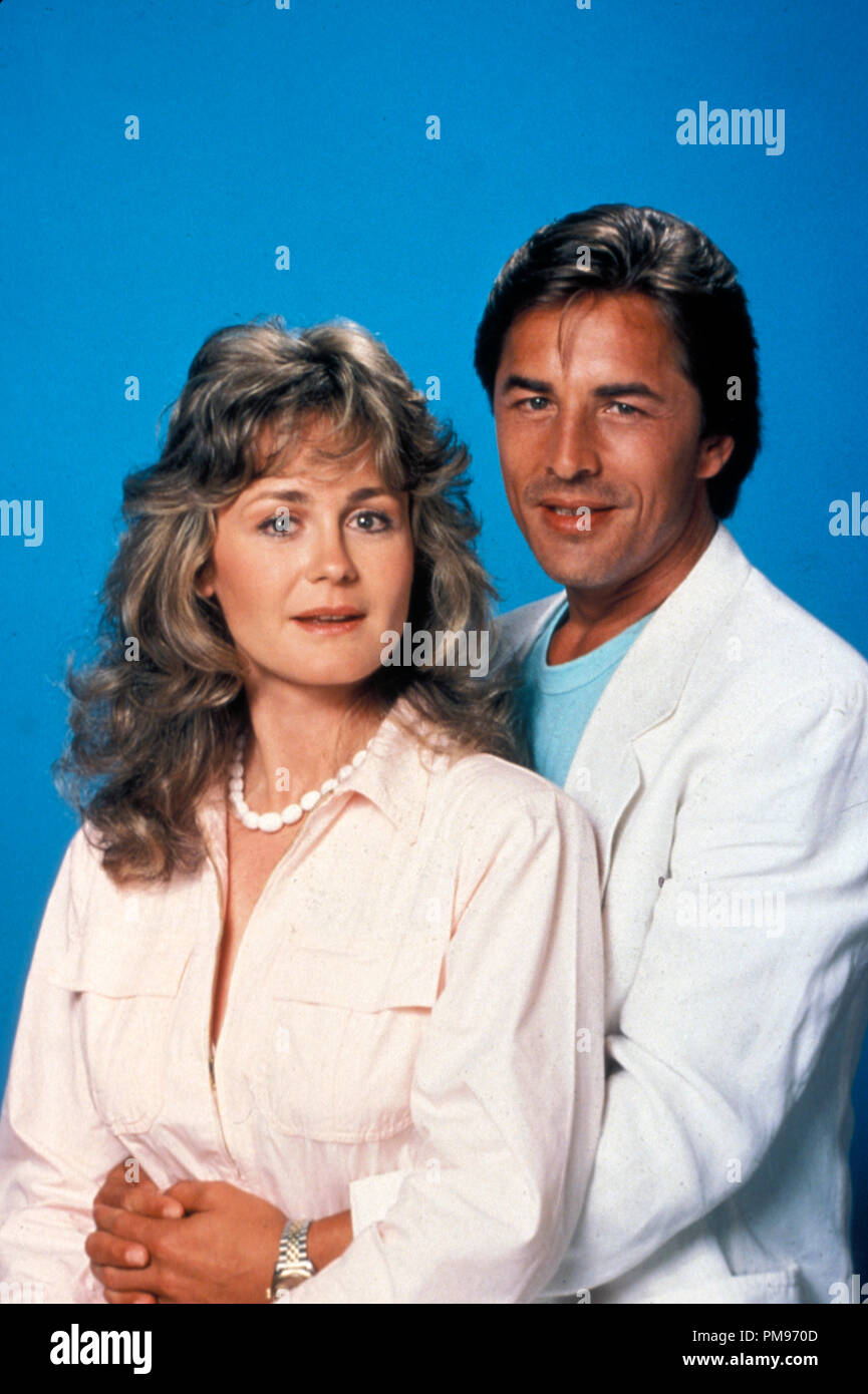 Studio Pubblicità ancora da 'Miami Vice' Belinda Montgomery, Don Johnson circa 1985 Foto Stock
