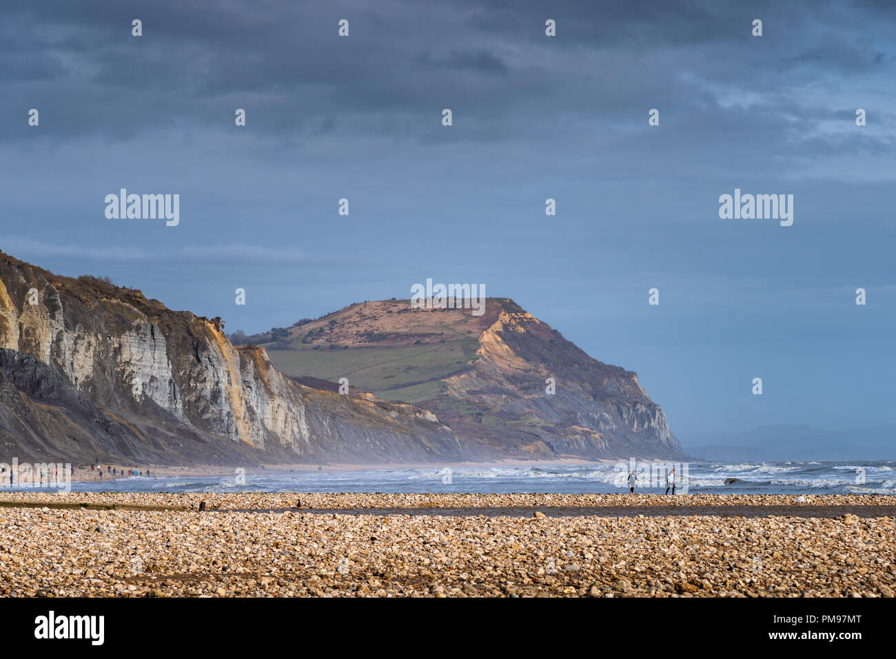 Golden cap, Charmouth beach, Dorset, Regno Unito Foto Stock