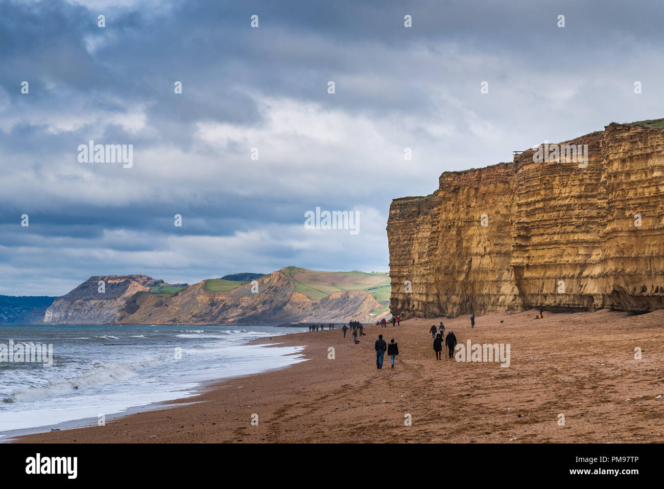 Hive Beach, Burton Bradstock, Dorset, Regno Unito Foto Stock