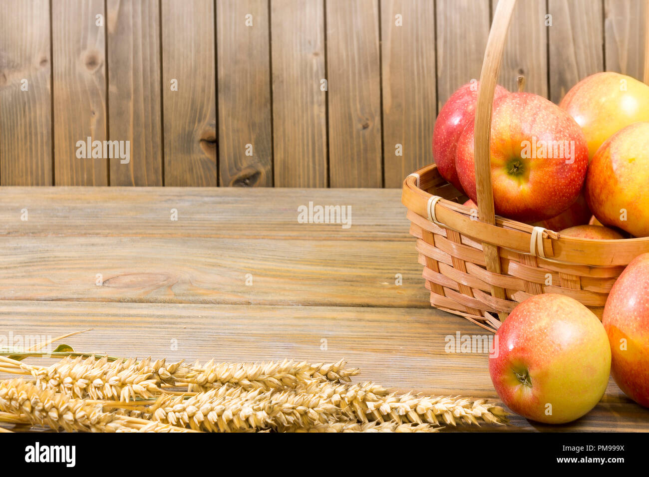 La raccolta autunnale vicino la cornice colorata o banner Foto Stock
