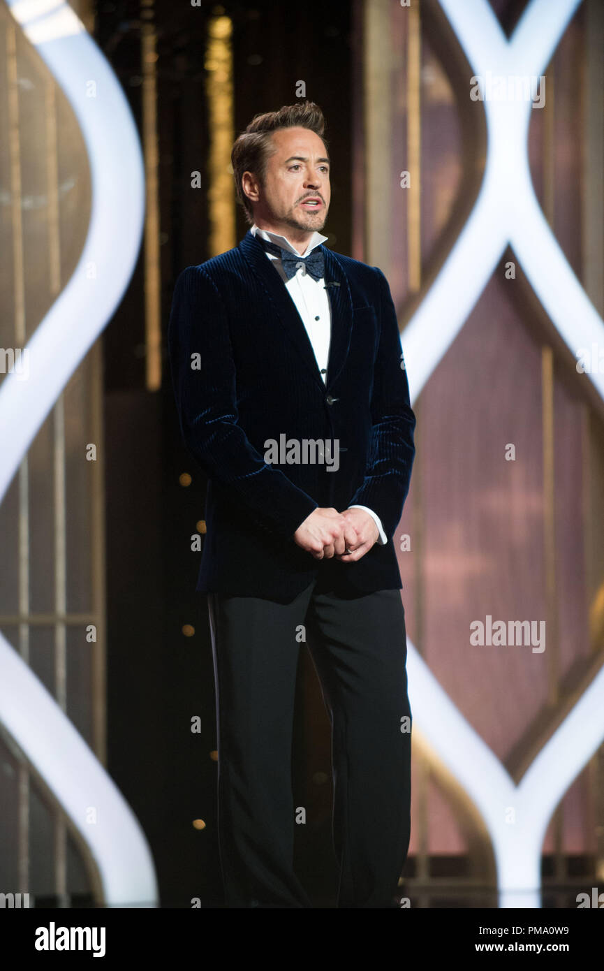 Robert Downey Jr presenta la Cecil B. DeMille Award per "eccezionale contributo al campo di intrattenimento" al settantesimo Annuale di Golden Globe Awards presso il Beverly Hilton di Beverly Hills, CA domenica 13 gennaio, 2013. Foto Stock