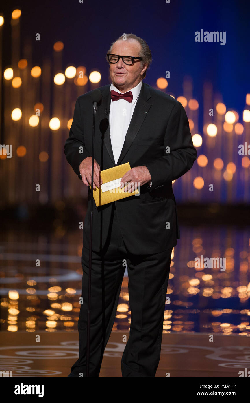 Il presentatore Jack Nicholson sul palco durante l'OSCAR® live sulla ABC Television broadcast dal Dolby® Theatre in Hollywood, CA, domenica 24 febbraio, 2013. Foto Stock