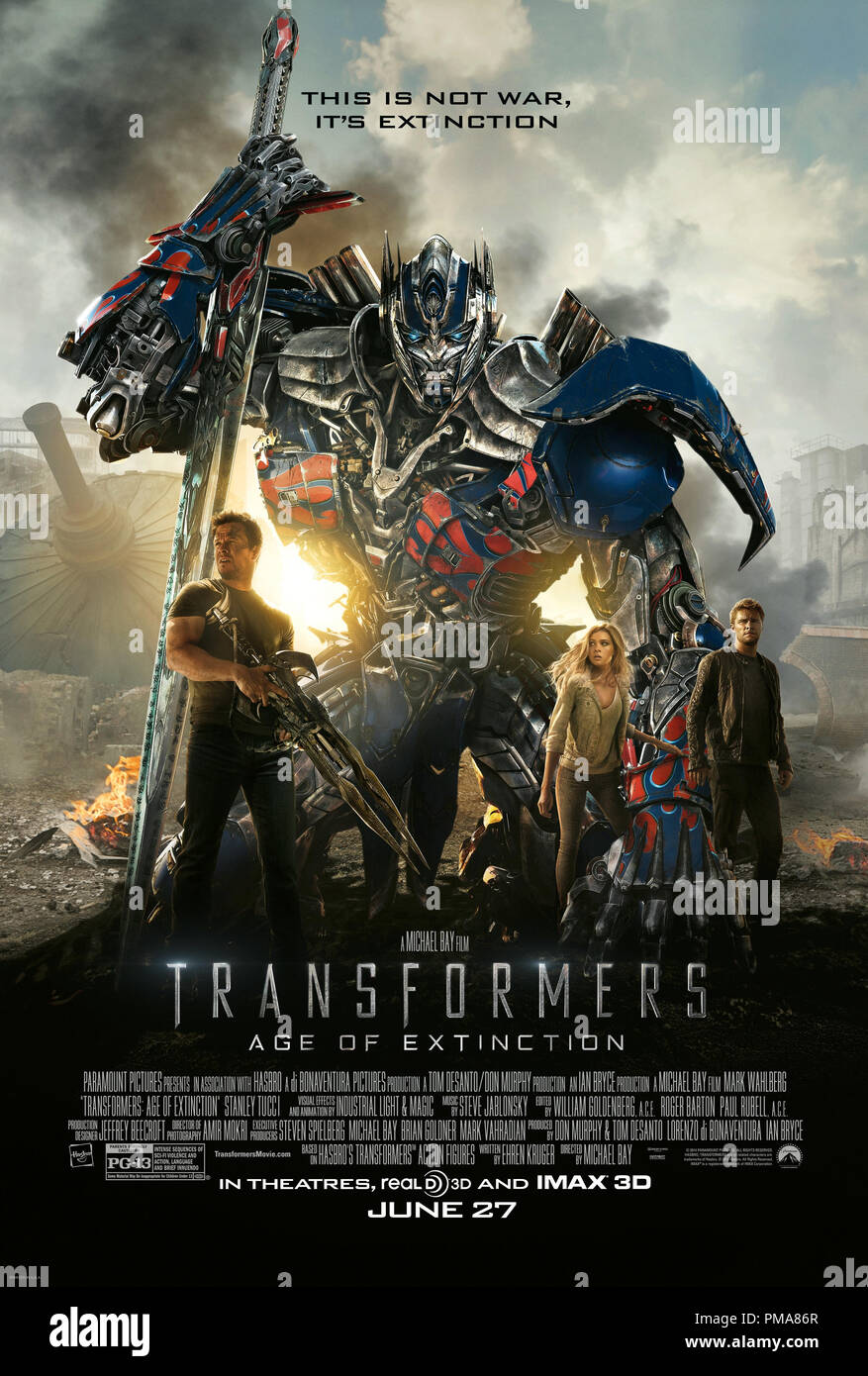 La Paramount Pictures transformers: ETÀ DI ESTINZIONE - Poster Foto Stock