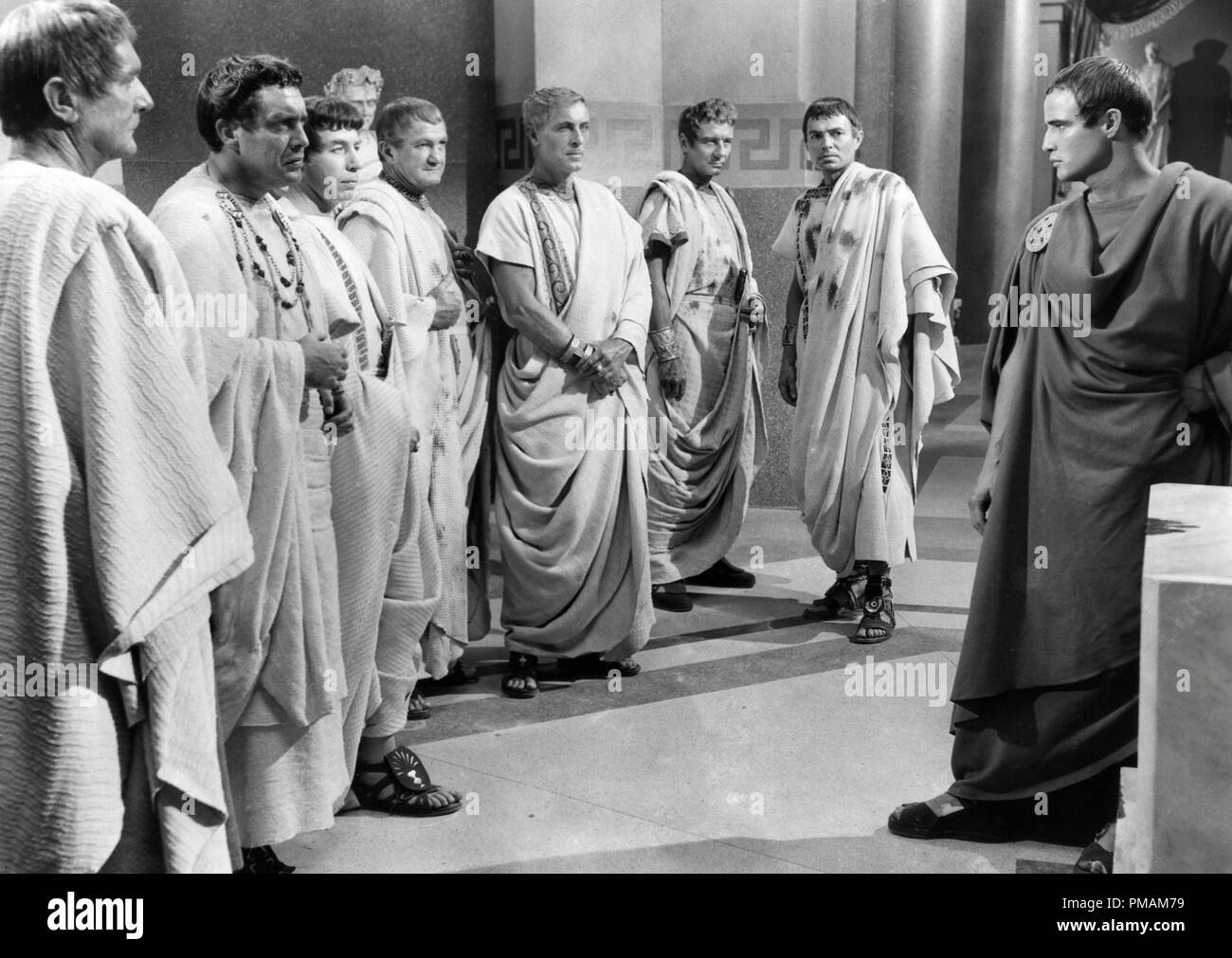Edmond O'Brien, John Gielgud, James Mason, Marlon Brando, "Giulio Cesare" (1953) MGM Riferimento File # 33300 998 THA Foto Stock