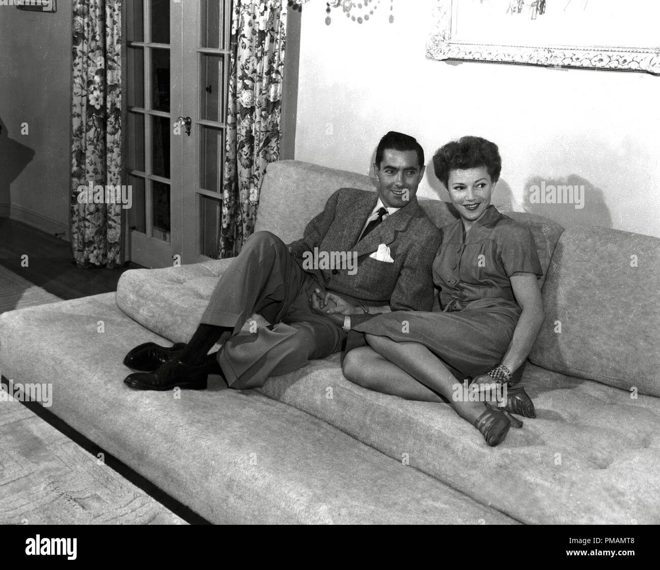 Tyrone Power e sua moglie Linda Christian 1949 Riferimento File # 33505 0,35 THA per solo uso editoriale - Tutti i diritti riservati Foto Stock