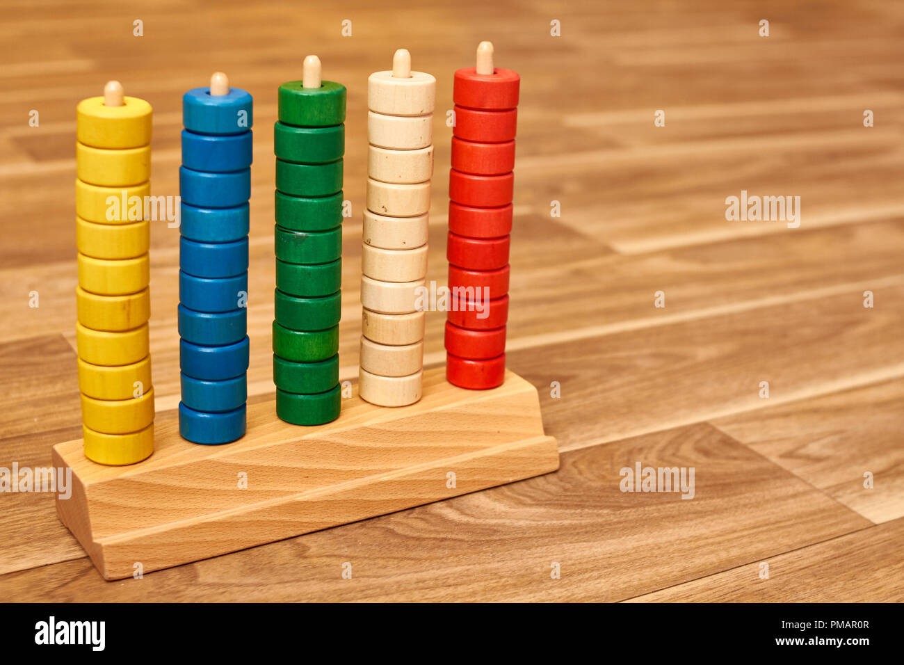 Color legno abacus Foto Stock