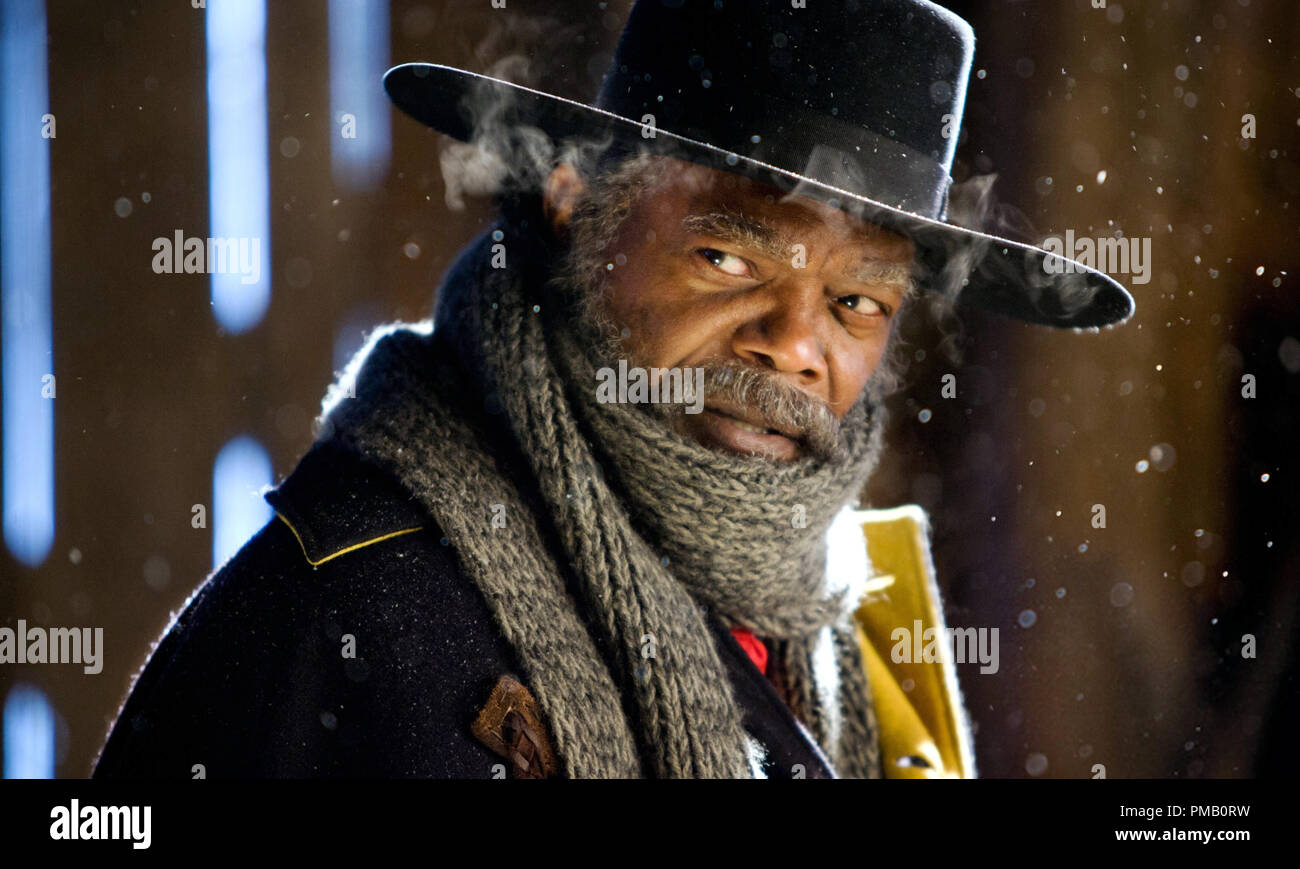 Soddisfare l'odioso otto: Samuel L. Jackson stelle come principali Marchese Warren Foto Stock