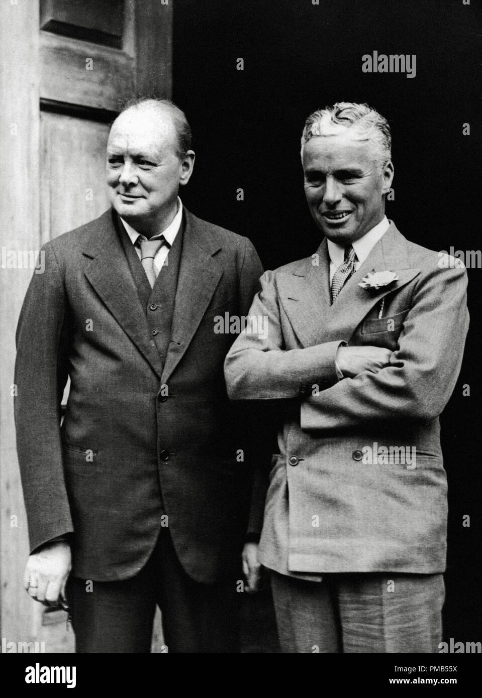 Charles Chaplin e Winston Churchill a Londra 1931 file Reference # 33536 366THA Foto Stock