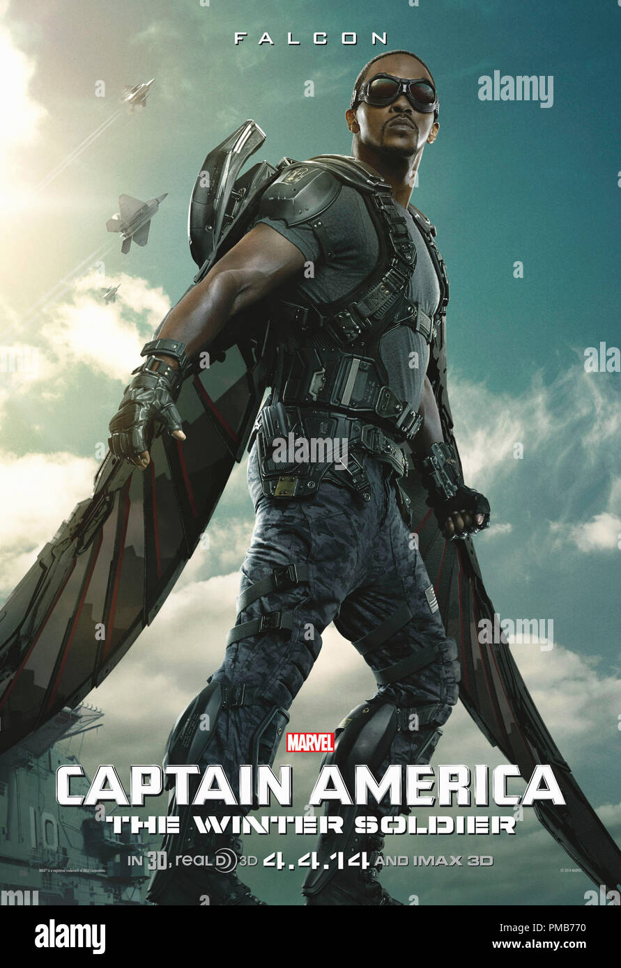 'Meraviglia di Captain America: il Winter Soldier' Poster (Anthony Mackie) Foto Stock