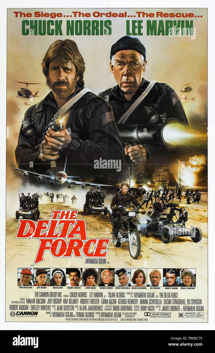 Chuck NorrisL Lee Marvin, "Il Delta Force' 1986 Golan Globus Productions poster di riferimento file # 32914 549THA Foto Stock