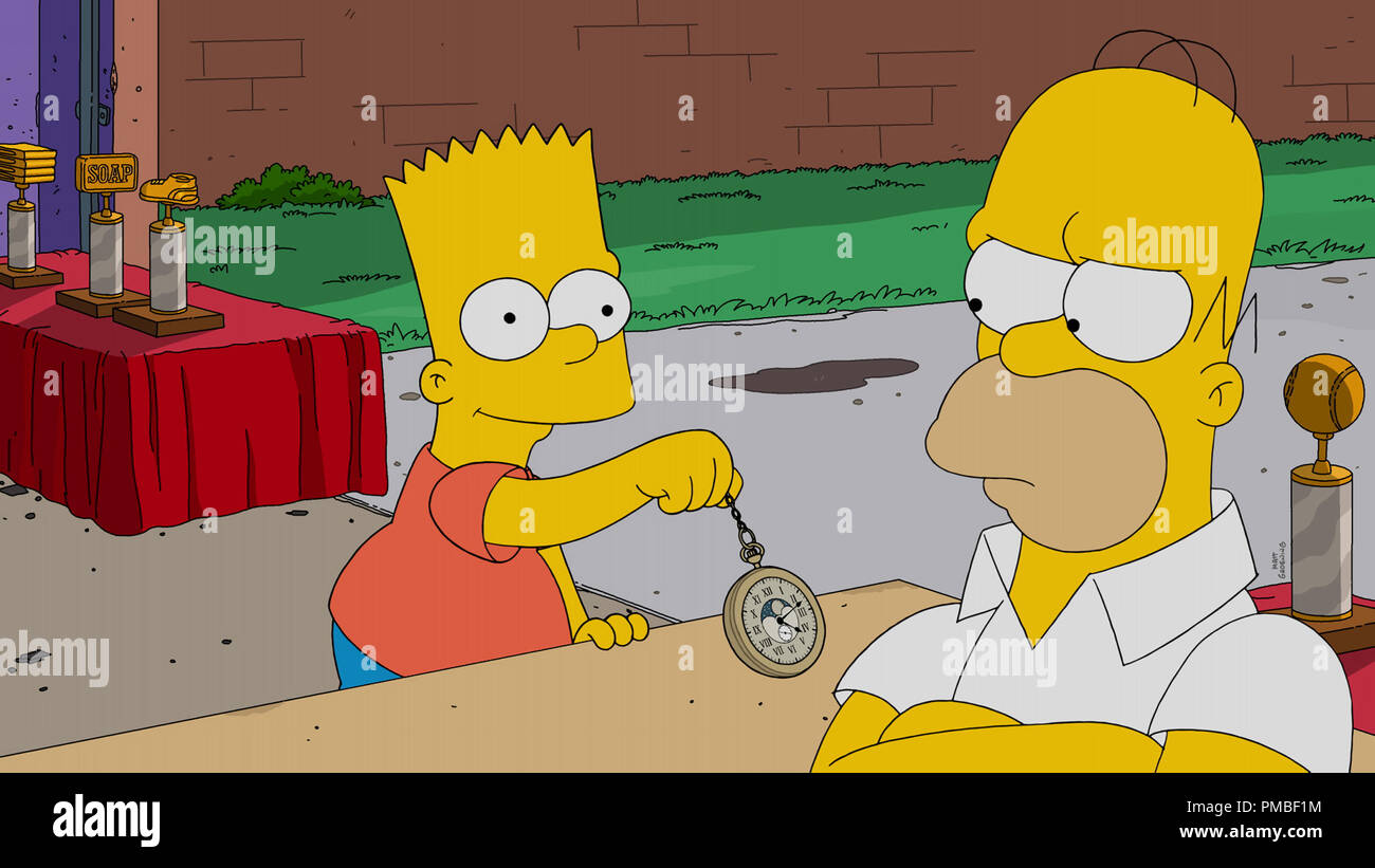 Bart Simpson, Homer Simpson, 'The Simpsons' stagione 28 (2017) Fox Broadcasting Co. Foto Stock