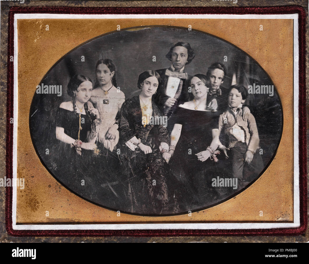 Ritratti di Famiglia Hoyle. Data/Periodo: ca. 1853. Fotografia. Daguerreotype. Altezza: 93 mm (3.66 in); larghezza: 125 mm (4,92 in). Autore: anonimo. Foto Stock