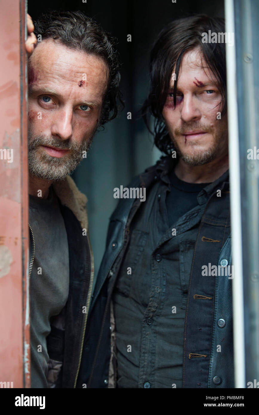 Andrew Lincoln, Norman Reedus, The Walking Dead, stagione 5 Foto Stock