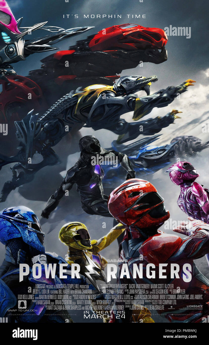 "Power Rangers (2017) Lions Gate Poster finale Foto Stock