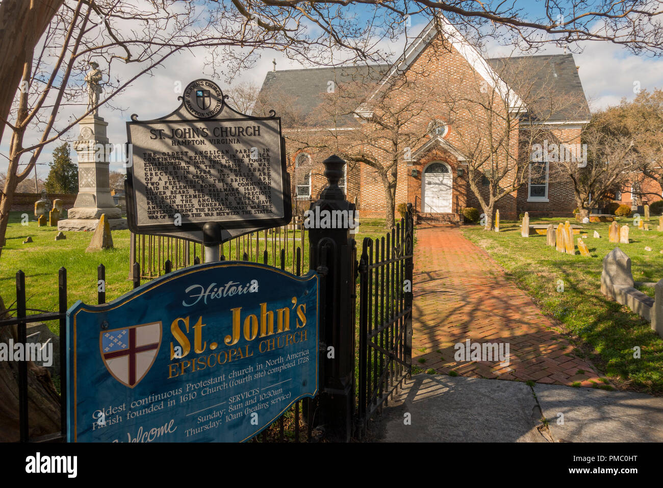 St John's chiesa episcopale Hampton Virginia Foto Stock