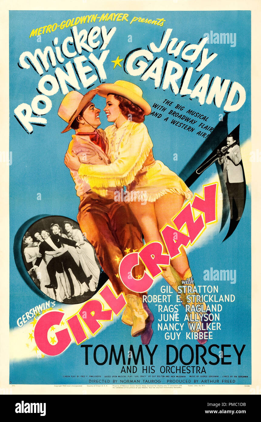 Mickey Rooney, Judy Garland, Girl Crazy (MGM, 1943). Poster di riferimento file # 33595 384 THA Foto Stock