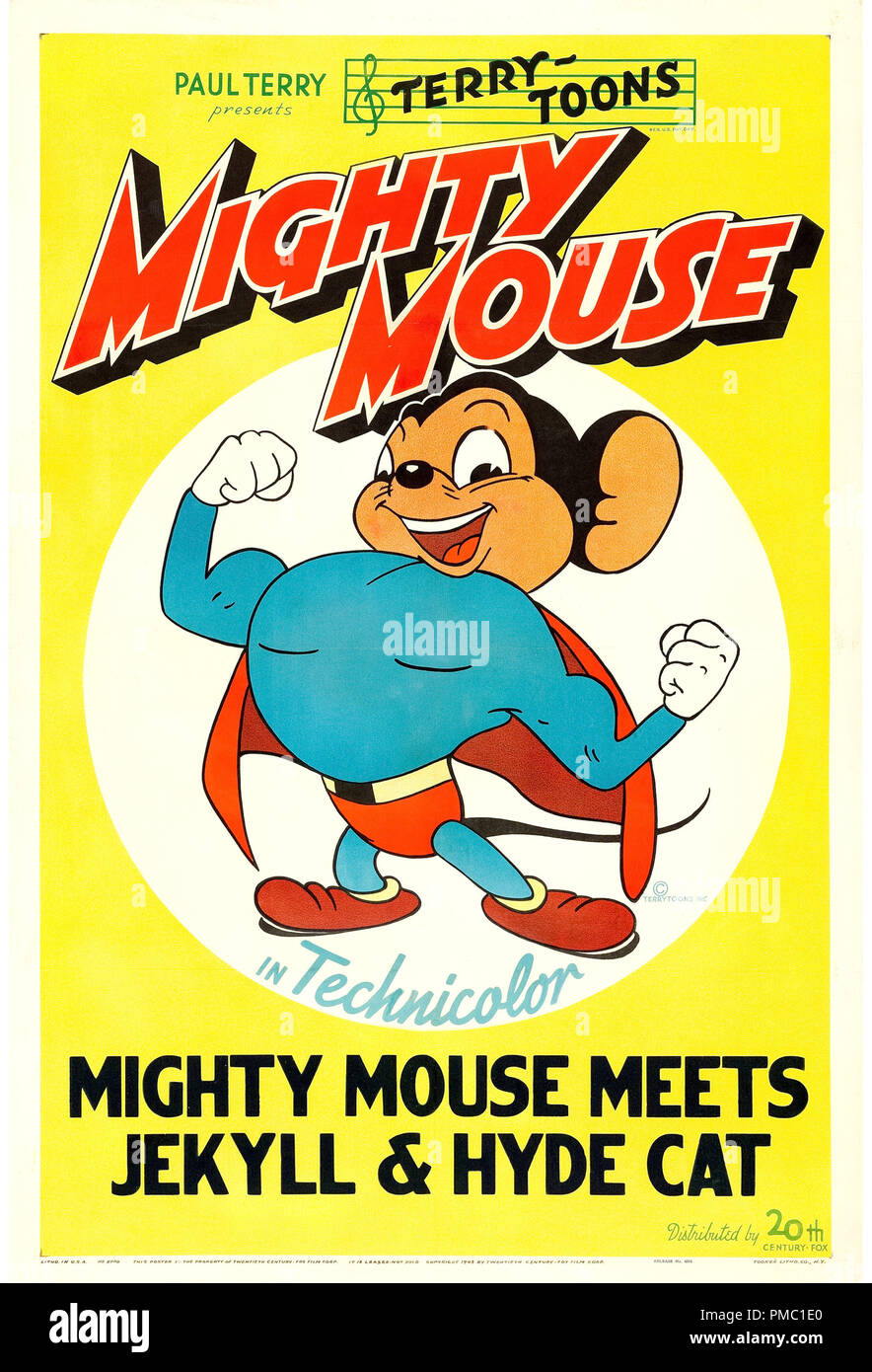 Film di animazione, Mighty Mouse (XX Century Fox, 1943). Poster di riferimento file # 33595 401THA Foto Stock