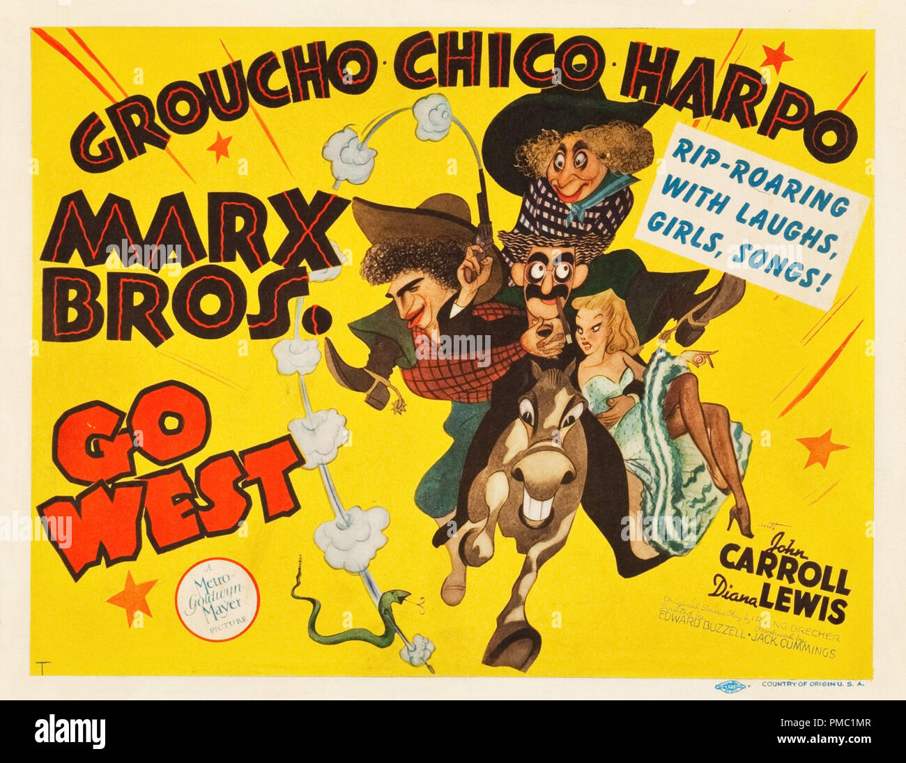 Groucho Marx, Marx Brothers, Go West (MGM, 1940). La lobby e file scheda di riferimento # 33595 593THA Foto Stock