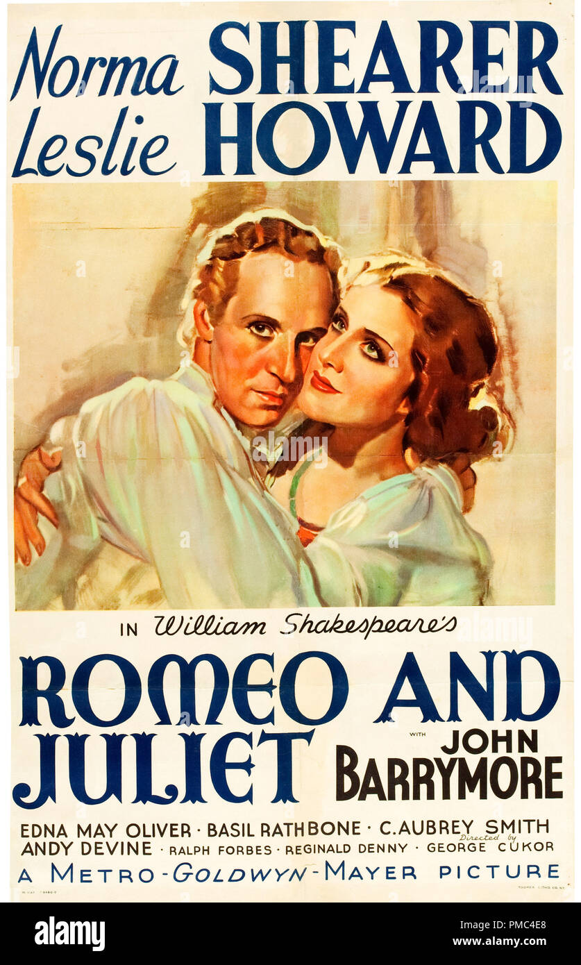 Norma Shearer, Leslie Howard, Romeo e Giulietta (MGM, 1936). Poster di riferimento file # 33595 699THA Foto Stock