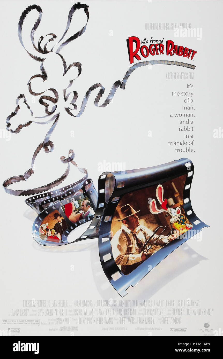 Bob Hoskins, Chi ha incastrato Roger Rabbit (Disney/Buena Vista, 1988). Poster di riferimento file # 33595 919THA Foto Stock