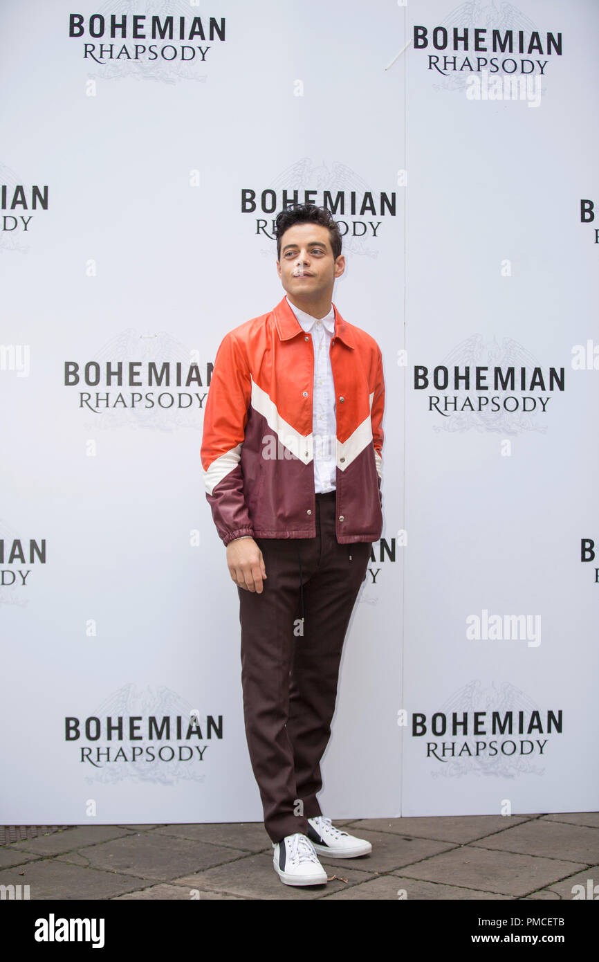 Rami Malek mostrato durante il photocall del film Bohemian Rhapsody all'Hotel De Russie - Roma Foto Stock