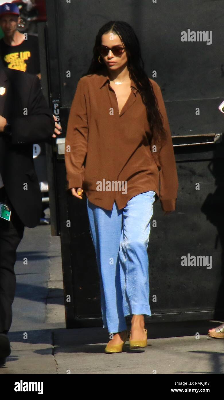 Zoe Kravitz arriva a Jimmy Kimmel Live! Studios di Hollywood con: Zoe Kravitz dove: Hollywood, California, Stati Uniti quando: 17 Ago 2018 Credit: WENN.com Foto Stock