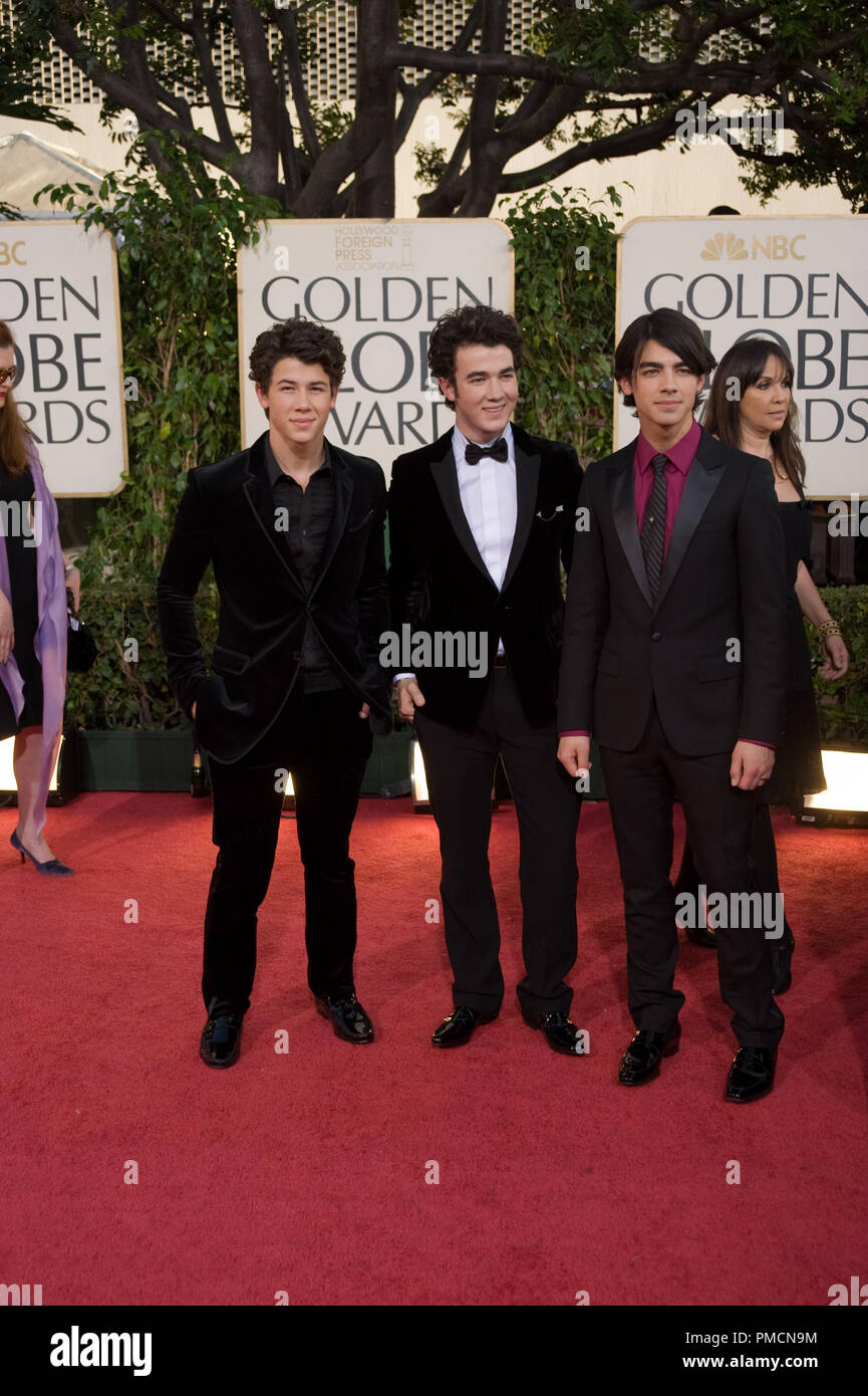 La Hollywood Foreign Press Association presenta 'il Golden Globe Awards - 66annuale" Joe Jonas, Kevin Jonas e Nick Jonas 1-11-2009 Foto Stock
