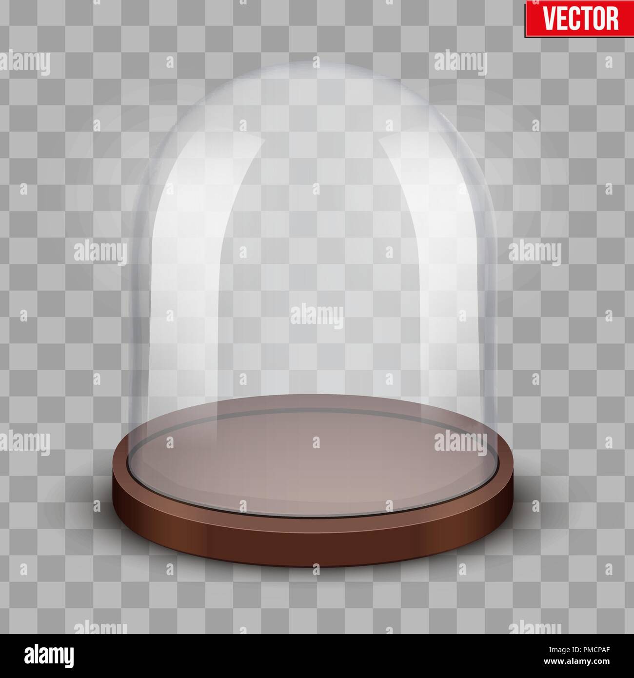 Cupola di vetro su sfondo trasparente Illustrazione Vettoriale