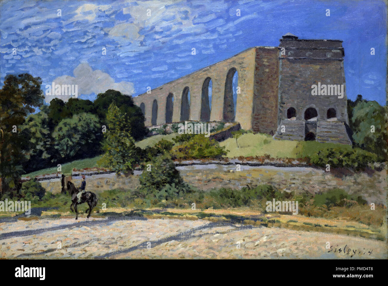 Acquedotto di Marly. Data/Periodo: 1874. La pittura. Olio su tela. Altezza: 543 mm (21.37 in); larghezza: 813 mm (32 in). Autore: Alfred Sisley. Foto Stock