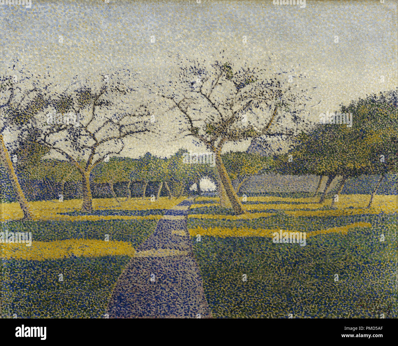 Orchard a La Louvière. Data/Periodo: 1890. La pittura. Olio su tela. Larghezza: 67 cm. Altezza: 54 cm (senza telaio). Autore: ALFRED WILLIAM FINCH. Foto Stock