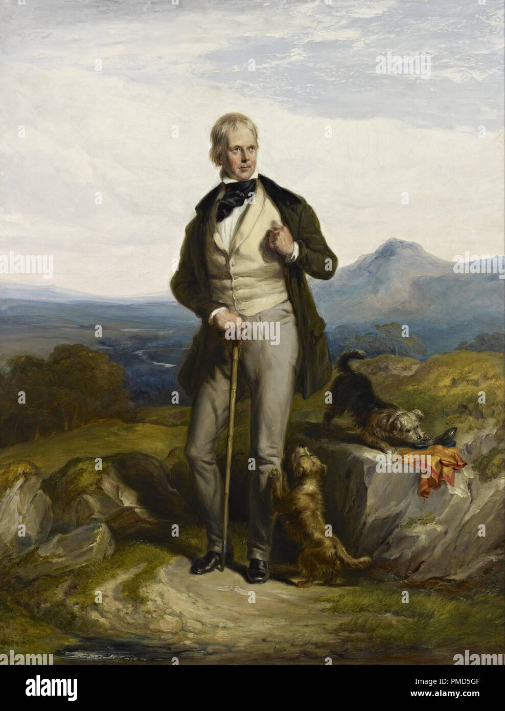Sir Walter Scott, 1771 - 1832. Scrittore e poeta. Data/Periodo: 1844. La pittura. Olio su tela. Altezza: 931 mm (36.65 in); larghezza: 733 mm (28,85 in). Autore: Sir William Allan. Foto Stock