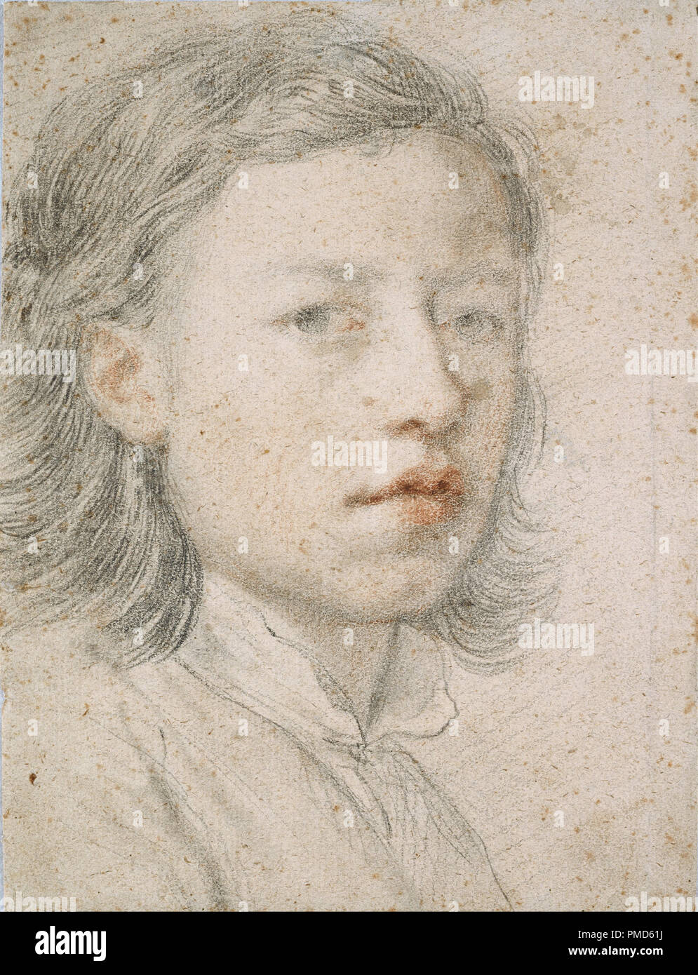 Per autoritratto giovanile. Data/Periodo: 1740. La grafica. Altezza: 261.10 mm (10.27 in); larghezza: 202 mm (7,95 in). Autore: ANTON RAPHAEL MENGS. MENGS ANTON RAPHAEL. Foto Stock