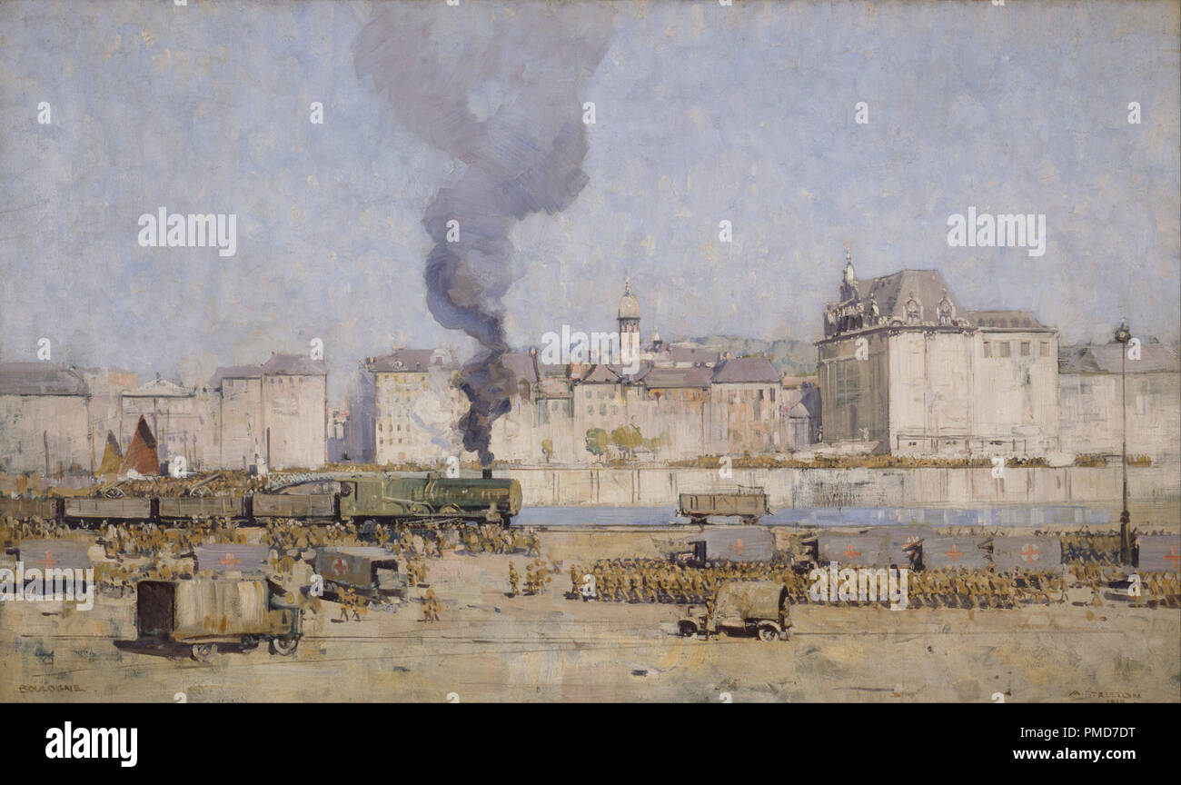 Boulogne. Data/Periodo: 1918. La pittura. Olio su tela. Altezza: 918 mm (36,14 in); Larghezza: 1.530 mm (60.23 in). Autore: Arthur Streeton. Foto Stock