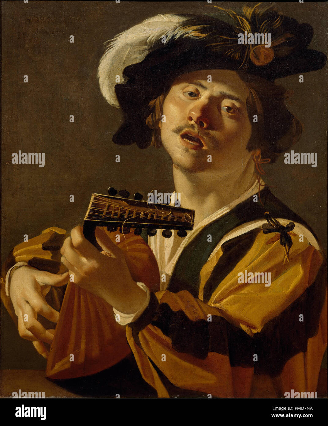 Il liuto Player. Data/Periodo: 1622. La pittura. Olio su tela. Altezza: 71.20 mm (2,80 in); Larghezza: 58,50 mm (2.30 in). Autore: Dirck van Baburen. Baburen, Dirck (Theodor), van. Foto Stock