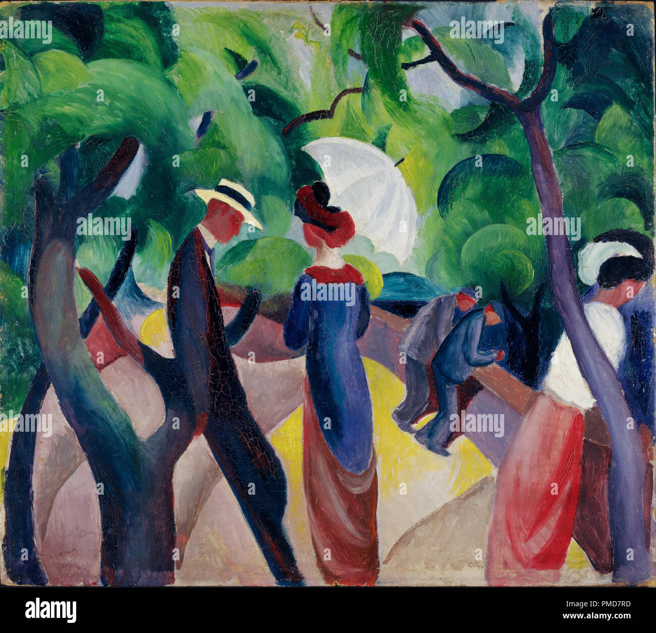 Il lungomare. Data/Periodo: 1913. Olio su cartone. 57 × 51 cm (22,4 × 20 in). Autore: August Macke. MACKE, agosto. Foto Stock