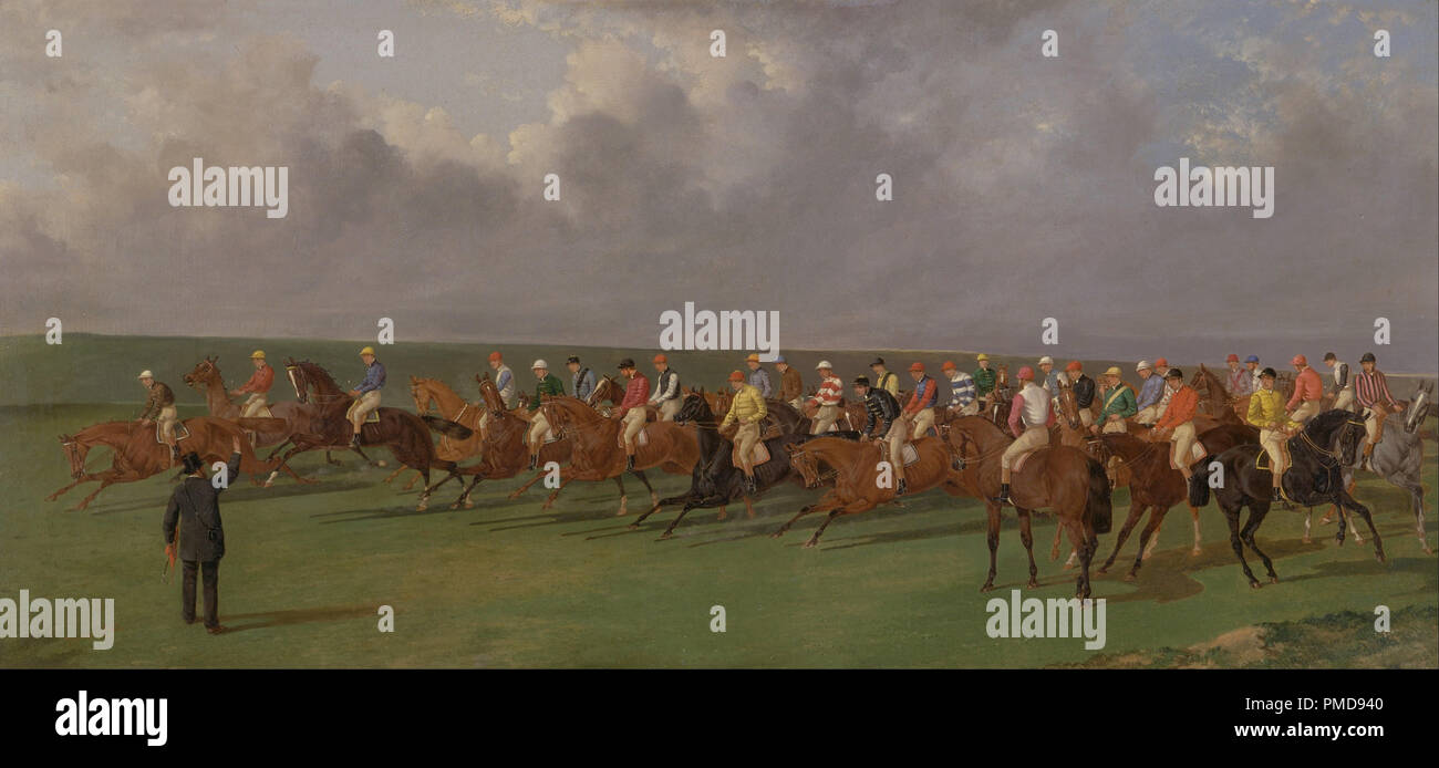 Sete e rasi del manto erboso. Data/Periodo: 1865. La pittura. Olio su pannello. Altezza: 508 mm (20 in); larghezza: 823 mm (43,50 in). Autore: Benjamin Herring. Foto Stock