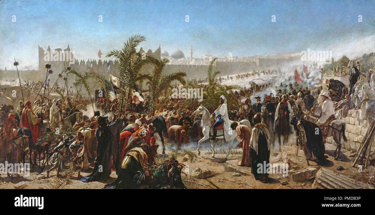 Gentz Karl Wilhelm - Einzug Des Kronprinzen Friedrich Wilhelm von Preussen in Gerusalemme nel 1869 1 Foto Stock