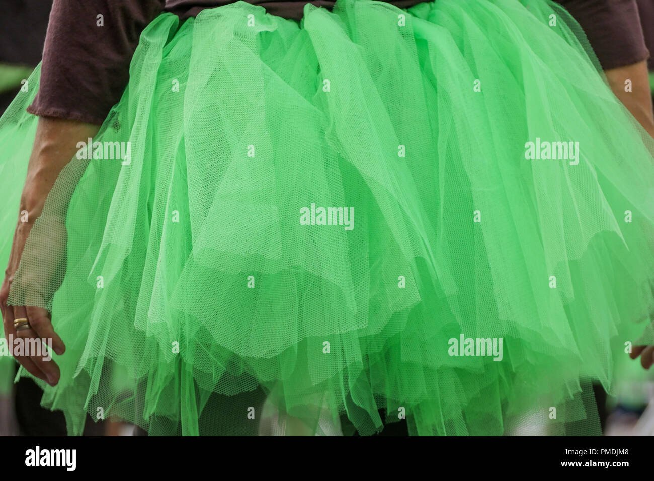 Verde gonna tulle, parte di un ballerino costume, Lione Biennale Danza  contaminano, Lione, Francia Foto stock - Alamy
