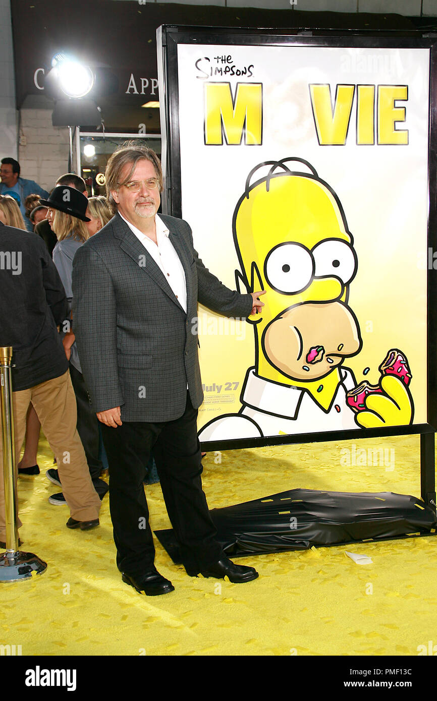 'The Simpsons Movie" (Premiere) Matt Groening 7-24-2007 / Mann Bruin e Mann Village Theatre / Westwood, CA / XX Century Fox / Foto di Giuseppe Martinez Riferimento File # 23133 0043JM per solo uso editoriale - Foto Stock