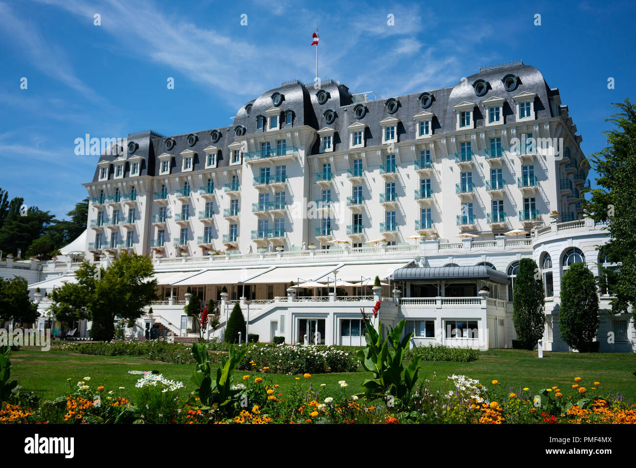 Il 7 agosto 2018, Annecy Francia : Imperial palace hotel vista in Annecy Francia con architettura Belle Epoque Foto Stock