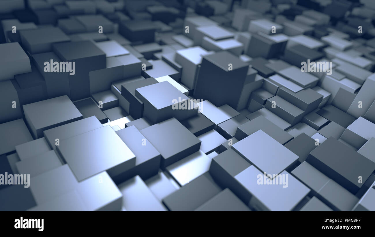 Struttura astratta realizzata con cubi (3d rendering) Foto Stock