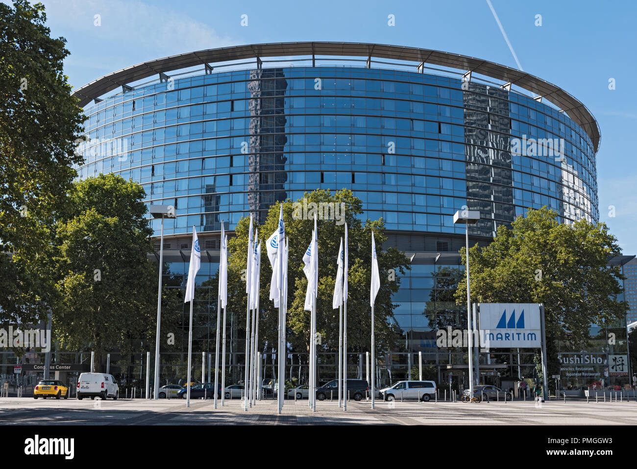 Il centro congressi fiera commerciale Frankfurt am Main, Germania. Foto Stock