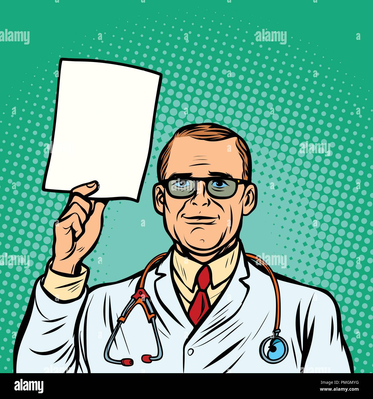 Le informazioni della guida in linea. medico maschio. Medicina e Salute Illustrazione Vettoriale
